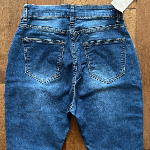 Color 3 Collections Women's Blue Medium Wash Distressed Flare Demin Jean, Size S - Picture 10 of 11